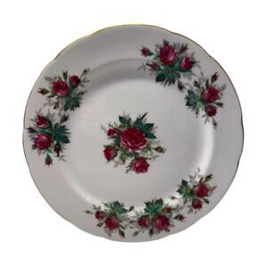 Antique Rose by Rossetti Hand Painted 10” Porcelain Plate – Pink Roses